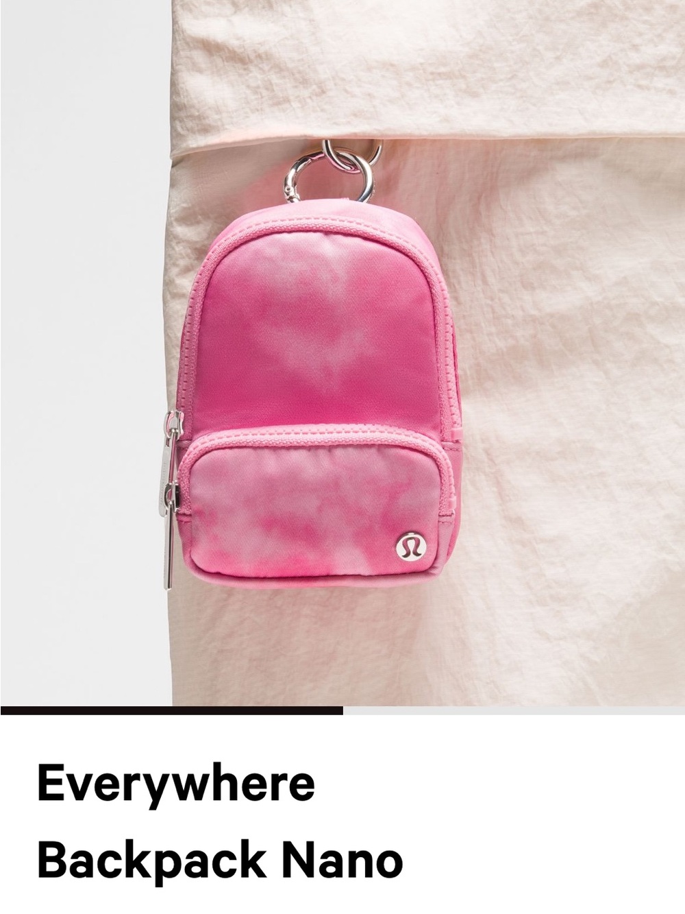 Lululemon Everywhere Backpack Nano Pouch - Pink Tie-Dye NWT - Picture 4 of 11